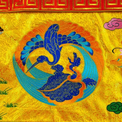 道家高档织锦缎桌布青龙白虎朱雀桌裙四神兽桌围一米图2