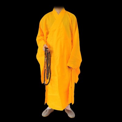 僧服 厂家直销佛堂唐僧服演出表演服五佛帽佛法帽黄袍黄海青 袈裟图3