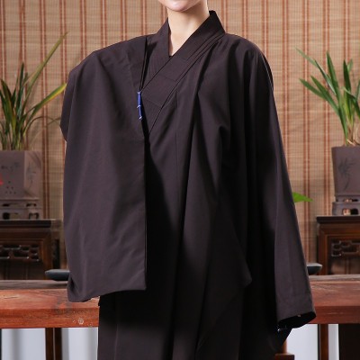 庄严品海青居士服厂家直销台麻麻纱夏季僧服长款男女服装三色可选图3