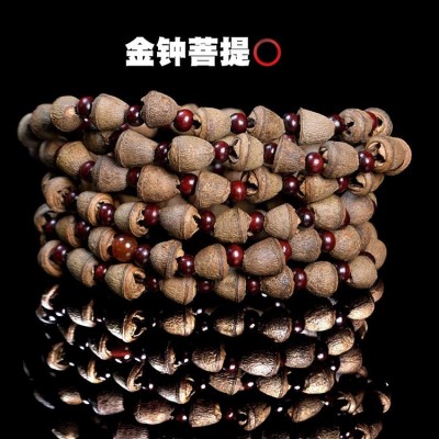 小金钟菩提108颗佛珠手串 女士菩提佛珠自然清香金钟菩提手串