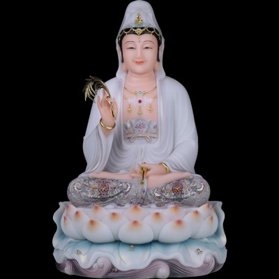 婆娑三圣全堂佛观音菩萨地藏王菩萨弥勒佛药师佛家用供奉客厅摆件图4