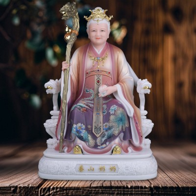 碧霞元君泰山奶奶像体汉白玉泰山娘娘泰山老母神像摆件家用供奉图2