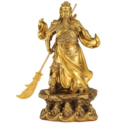 纯黄铜关公大号神像关二爷武财神爷铜像雕像家居客厅供奉摆件图5