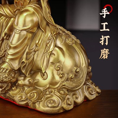 厂家直供纯黄铜供奉文殊菩萨佛像普贤菩萨佛像家居客厅桌面摆件图4