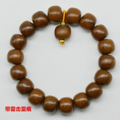 雷击枣木雕刻讳字手串盘玩手持念珠十字天经手链文玩佛珠手饰图4