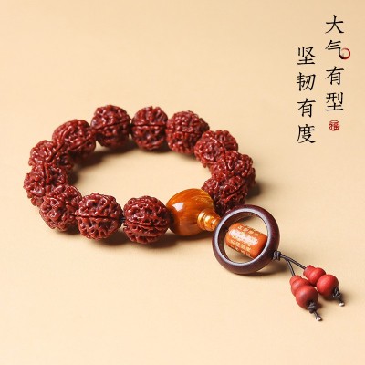玉化金刚+牛骨 +六字真言手串 蛤蟆背金刚菩提佛珠 男士沉水文玩图3