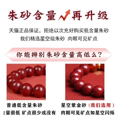 星睿珠宝普陀山朱砂手串三合六合2024龙年本命年生肖化解手链生日图3