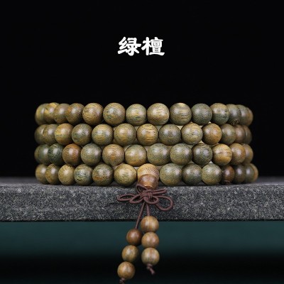 佛珠念珠108颗手链小叶紫檀绿檀手串黑檀木质项链手持 一件代发图4