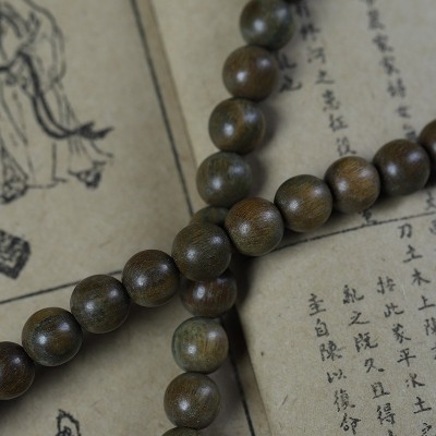 绿檀木佛珠手串菩提子莲花双圈手链檀香女文艺民族风情侣饰品礼物图4