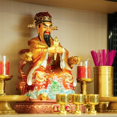 仿铜彩龙五爷像体家用广济王爷财神爷佛像供奉佛龛保平安树脂摆件图2