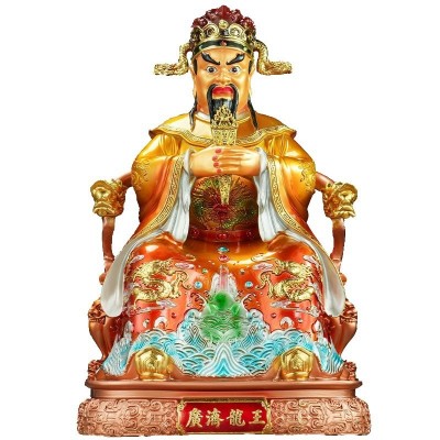 仿铜彩龙五爷像体家用广济王爷财神爷佛像供奉佛龛保平安树脂摆件图5
