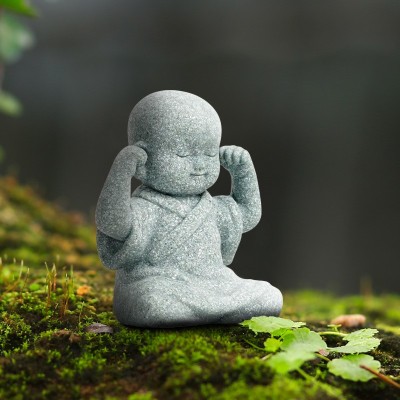 迷你光头小和尚创意萌趣小沙弥摆件园林盆景假山鱼池造景佛像装饰图4