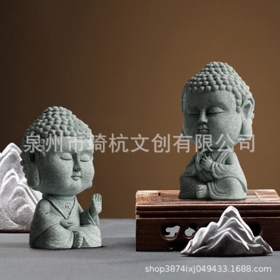 新中式禅意小如来茶宠摆件家居桌面盆栽鱼缸微景观造景小佛像装饰图3