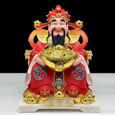 汉白玉财神爷摆件家用神像店铺办公室做生意财神佛像开业礼品摆件图2