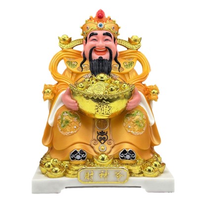 汉白玉财神爷摆件家用神像店铺办公室做生意财神佛像开业礼品摆件图5