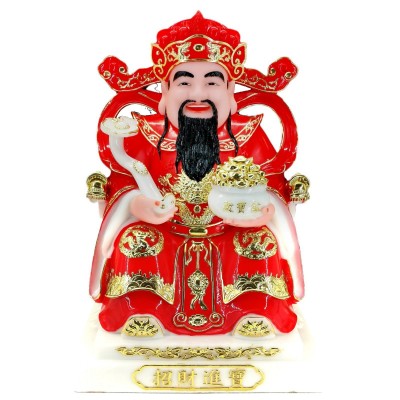 汉白玉佛像批发招财文财神爷居家红衣财神办公室店铺供奉工艺摆件图4
