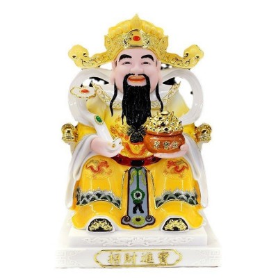 汉白玉佛像批发招财文财神爷居家红衣财神办公室店铺供奉工艺摆件图2