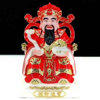 汉白玉佛像批发招财文财神爷居家红衣财神办公室店铺供奉工艺摆件图3