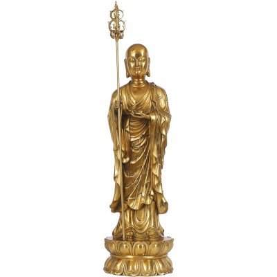 黄铜立地藏王像站像摆件家居装饰品工艺品图5