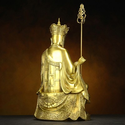 黄铜坐莲地藏王菩萨佛像摆件家居工艺品图3