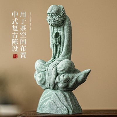 新中式青砂石云上达摩茶宠摆件桌面装饰品茶道配件茶道一件代发图4