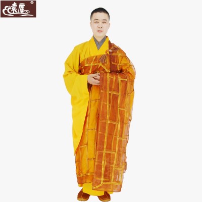 僧服和尚薄款红色袈裟祖衣出家僧人透气七衣缦衣咖色搭衣四季图3