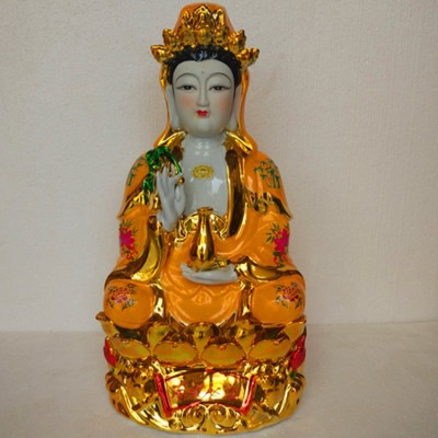 陶瓷关公财神观音佛像佛具厂家 旗红观音菩萨佛像家居工艺品摆件图5
