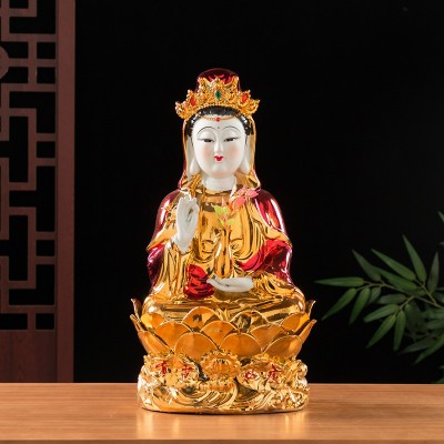 陶瓷镀金沙中国红观音菩萨财神爷文武关公神像家居摆件开业招财图3