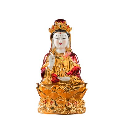 陶瓷镀金沙中国红观音菩萨财神爷文武关公神像家居摆件开业招财图5