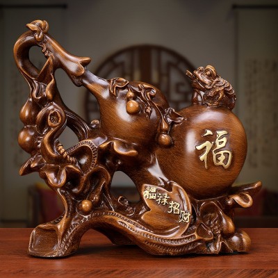 中式金蟾纳福葫芦摆件家居客厅酒柜装饰工艺礼品玄关摆设批发图4