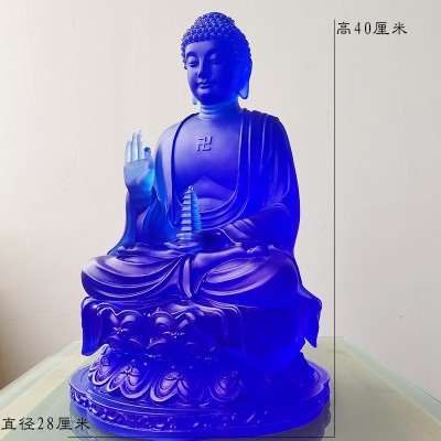 40厘米琉璃药师佛像摆件佛堂供奉佛具用品大全托塔药师琉璃光如来图3