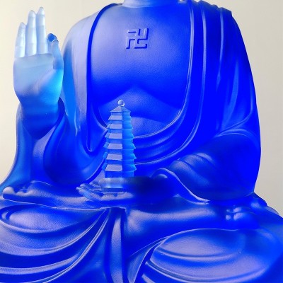 40厘米琉璃药师佛像摆件佛堂供奉佛具用品大全托塔药师琉璃光如来图2