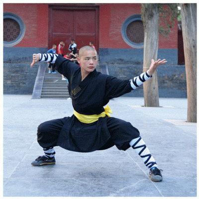 少林武僧服批发 少林武术练功服装 黑色服装 双肩僧服批发图3