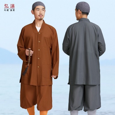 弘通包邮 僧服短褂夏季冰纱 套装和尚服男僧衣比丘尼透气冰丝薄款