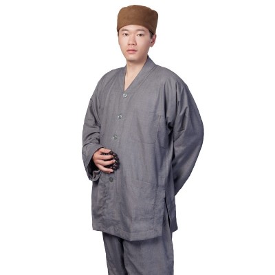 弘通普舵僧服短褂冬季棉衣大褂加厚加绒棉袄僧衣套装和尚衣男女款图2