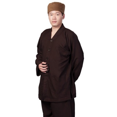 弘通普舵僧服短褂冬季棉衣大褂加厚加绒棉袄僧衣套装和尚衣男女款图4