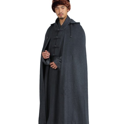 弘通普舵羊绒打坐披风禅修服男女款冬季僧服加厚居士服僧人斗篷图5