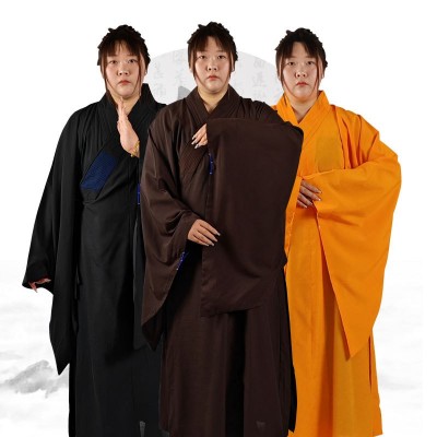 海青居士服女款法会和尚袈裟海清僧服僧衣服长衫青衣男咖啡色黑色图2