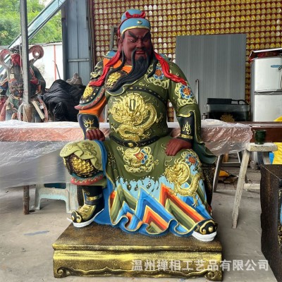 木雕彩绘五路财神佛像赵公明陈九公姚少司东西南北路财神供奉图2