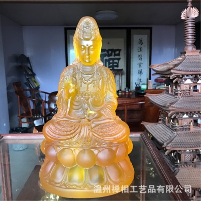 财神殿水琉璃财神爷22公分小型财神佛像摆件寺院佛堂树脂工艺品图3