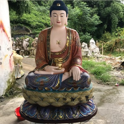 寺院大殿佛像释迦牟尼木雕三宝佛像阿弥陀佛佛堂树脂玻璃钢摆件图4