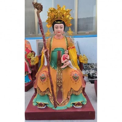 三宵娘娘 神像云霄碧霄琼宵娘娘仙姑三霄仙子玻璃钢树脂木雕佛像图2
