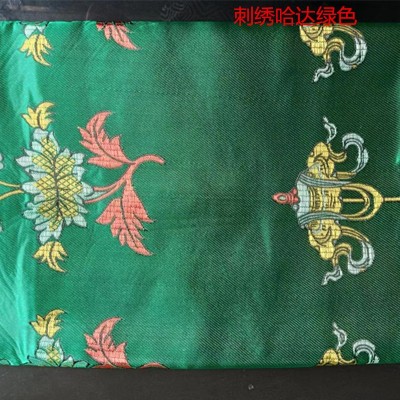 鹏飞哈达厂批发量大从优彩色提花精品仿真丝绣花刺绣八吉祥 哈达图4
