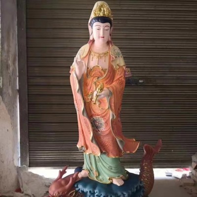 观音娘娘佛像南海菩萨家用观世音陶瓷摆件潮州图2