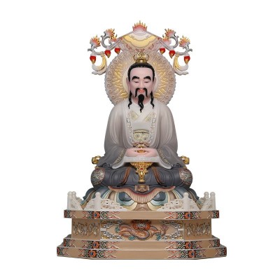 汉白玉三清道祖神像太上老君道德灵宝元始天尊家用家居供奉摆件图5