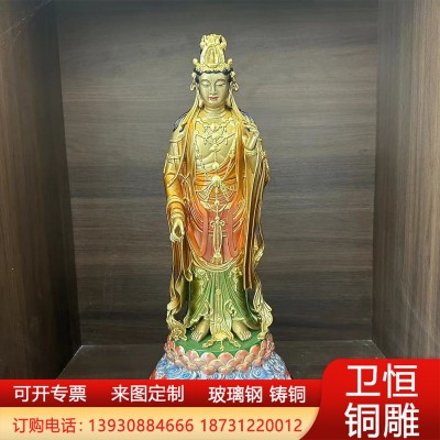 铸铜西方三圣佛像神像阿弥陀佛观音大势至菩萨树脂玻璃钢铜雕定做图2