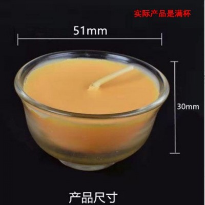 【厂家直销】8小时茶杯酥油灯玻璃杯无烟供佛蜡烛 20个起包邮图4