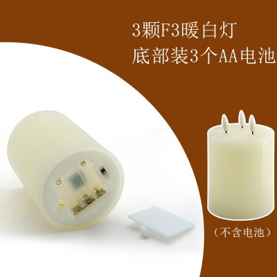 三颗LED子弹头 石蜡电子蜡烛遥控定时仿真蜡烛灯节日派对氛围装饰图2