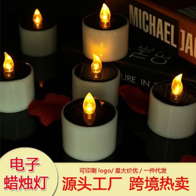 厂家批发太阳能蜡烛灯无焰 太阳能充电蜡烛庭院装饰LED太阳能蜡烛图2