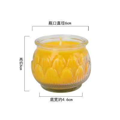 宝莲华平口莲花灯寺庙佛堂供灯24小时玻璃杯酥油灯蜡烛长明灯批发图5